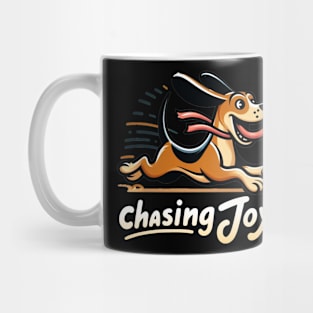 dog chasing joy Mug